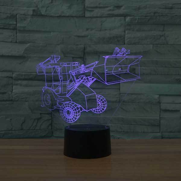 Excavator 3D Illusion Lamp