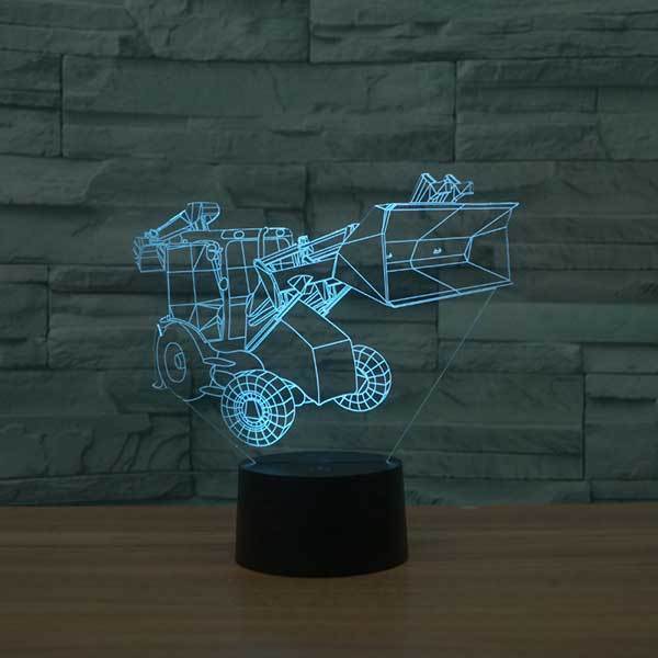 Excavator 3D Illusion Lamp
