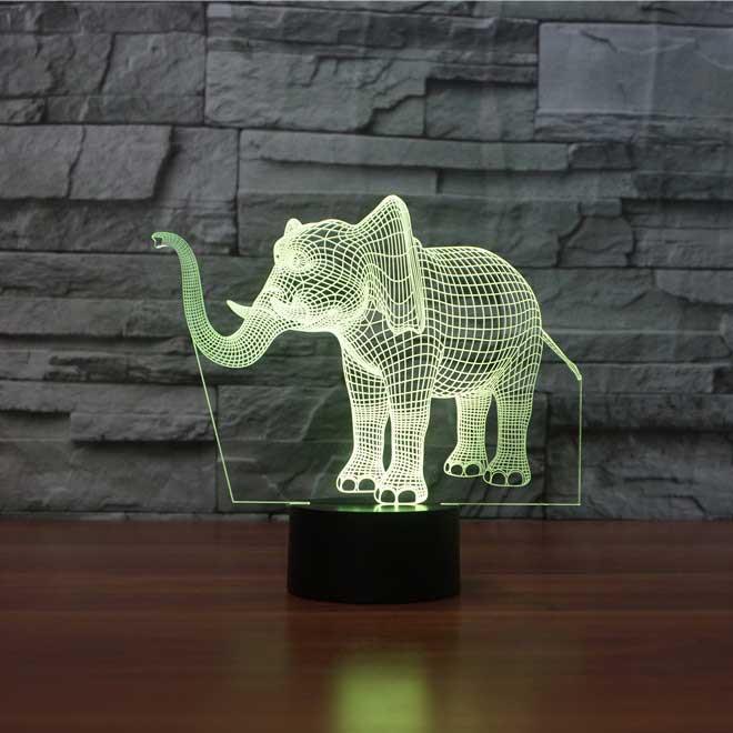 Elephant 3D Illusion Lamp