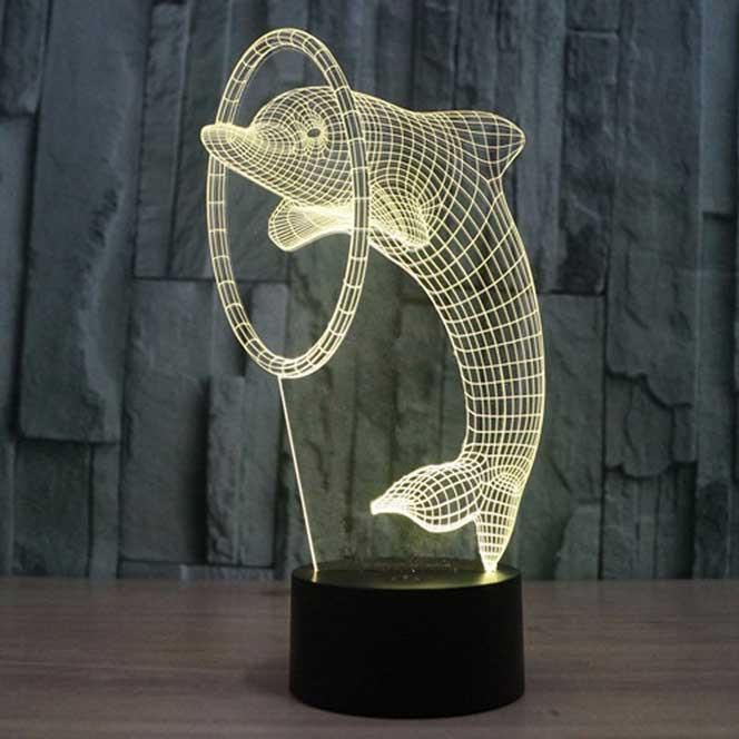 Dolphin 3D Illusion Lamp